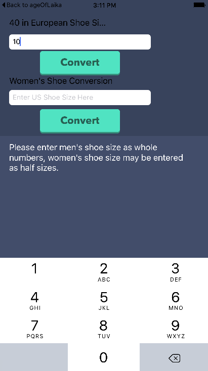 Shoe Converter App